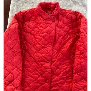 Women’s L.L. Bean Quilted Jacket Pink Light Weight Size MEDIUM PETITE MP #291773